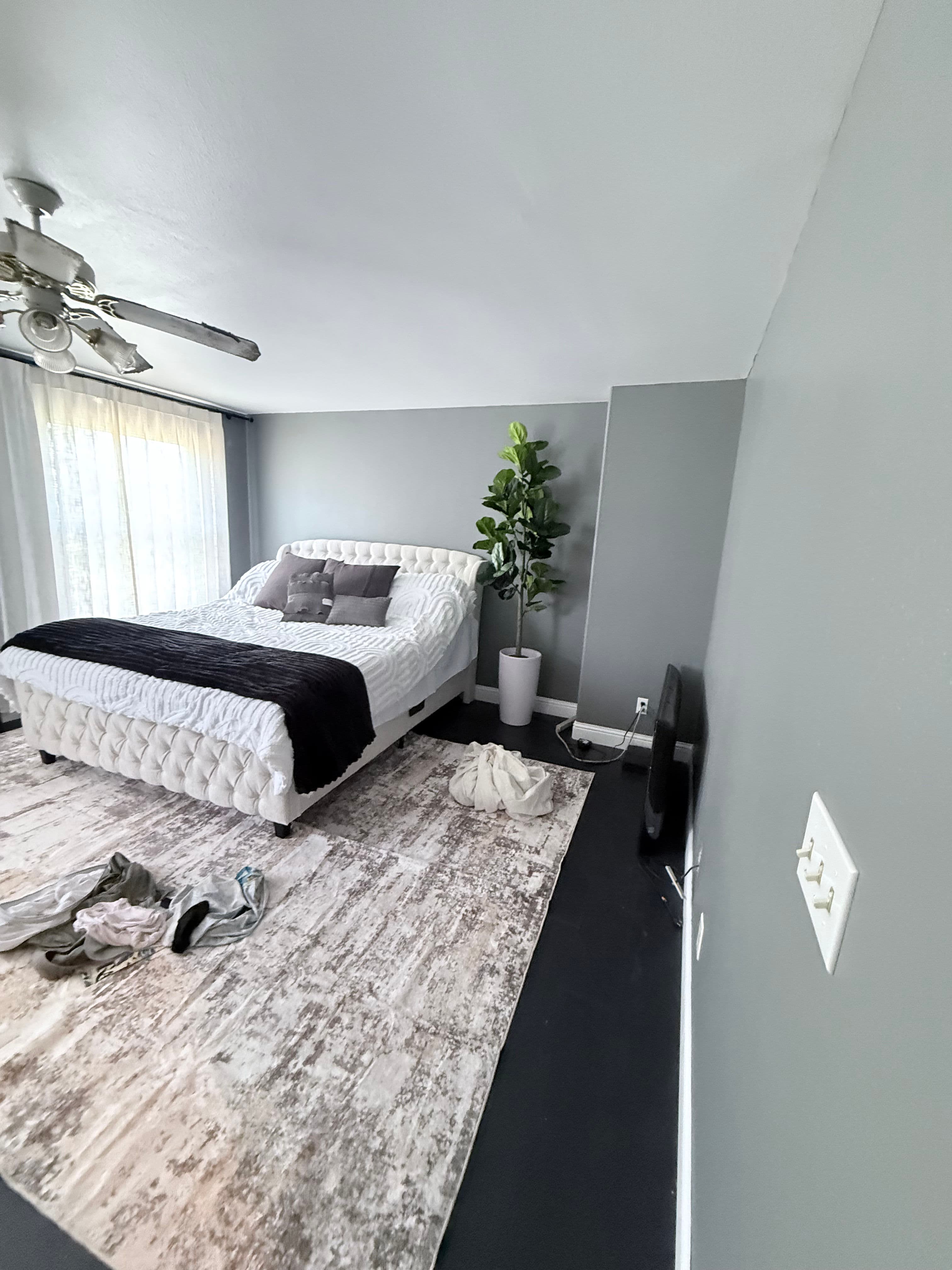 Project Bedroom Remodel With New Flooring Fresh Paint and Baseboards image